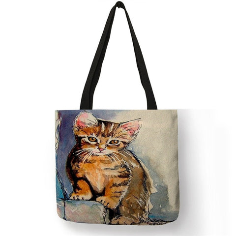 Cat Tote Bag - Kitten Painting - The Cat Paradise