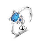 Silver Cat Ring <br> Blue Cat - The Cat Paradise