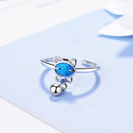 Silver Cat Ring <br> Blue Cat - The Cat Paradise