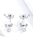 Silver Cat earring <br/> Cute Cat - The Cat Paradise