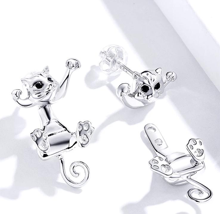 Silver Cat earring <br/> Cute Cat - The Cat Paradise