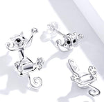 Silver Cat earring <br/> Cute Cat - The Cat Paradise