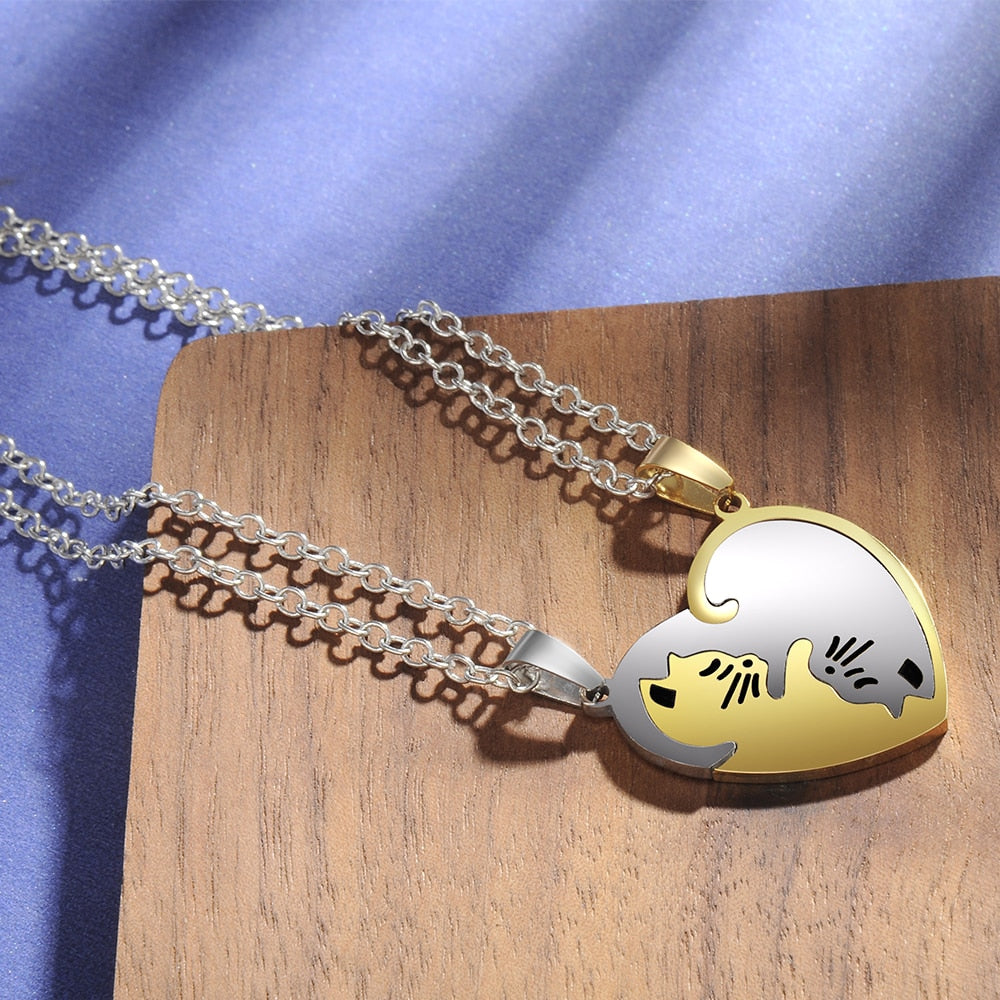 Yin Yang Cat Necklace <br> Cat Couple - The Cat Paradise