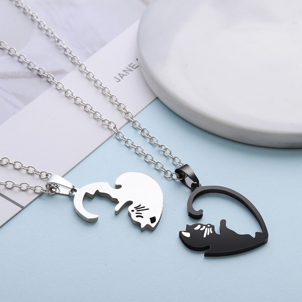 Yin Yang Cat Necklace <br> Cat Couple - The Cat Paradise