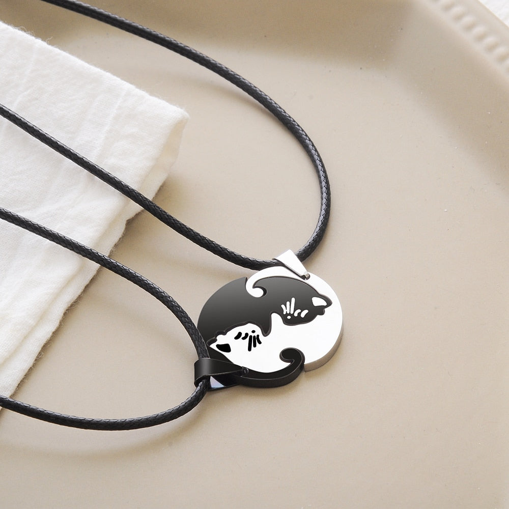 Yin Yang Cat Necklace <br> Cat Couple - The Cat Paradise