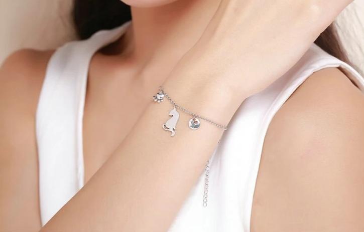 Silver Cat Bracelet <br/> Cat Footprints Chain - The Cat Paradise