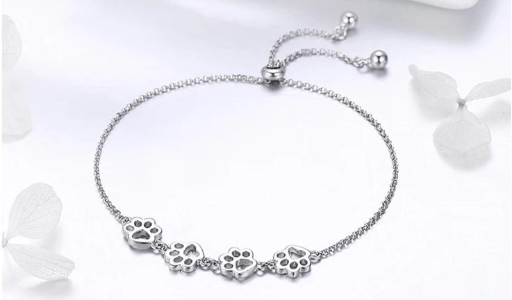 Silver Cat Bracelet <br/> Cat Footprint - The Cat Paradise