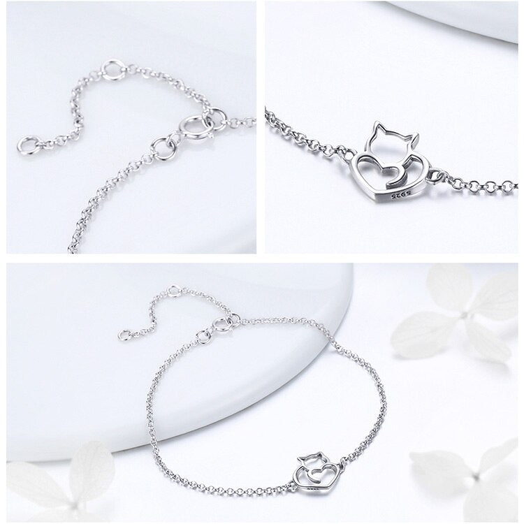 Silver Cat Bracelet <br/> Lovely Cat - The Cat Paradise