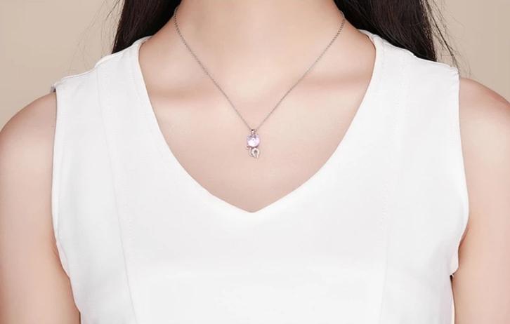 Silver Cat Necklace <br> Lovely Cat - The Cat Paradise