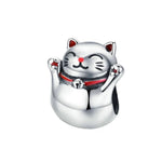 Silver Cat Charm <br> Happy Cat - The Cat Paradise