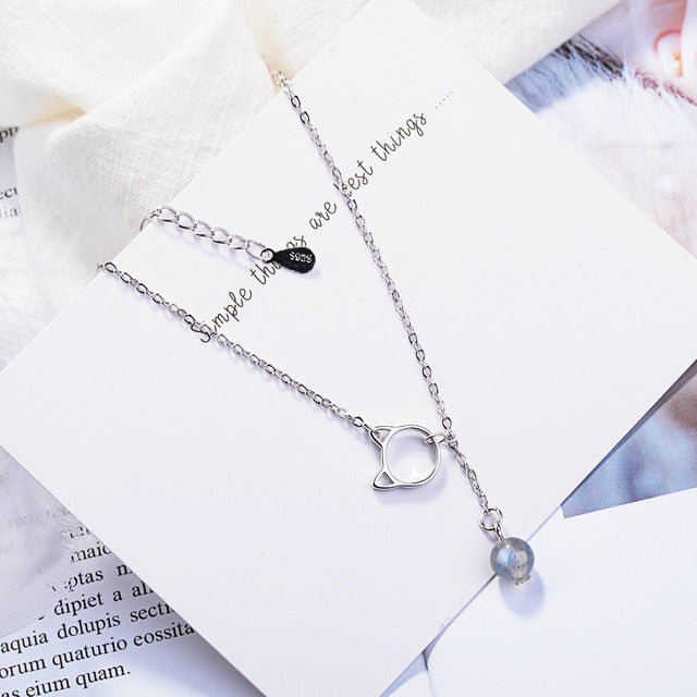 Silver Cat Bracelet <br> Crystal - The Cat Paradise