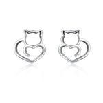 Silver Cat Earrings <br/> Lovely Cat - The Cat Paradise