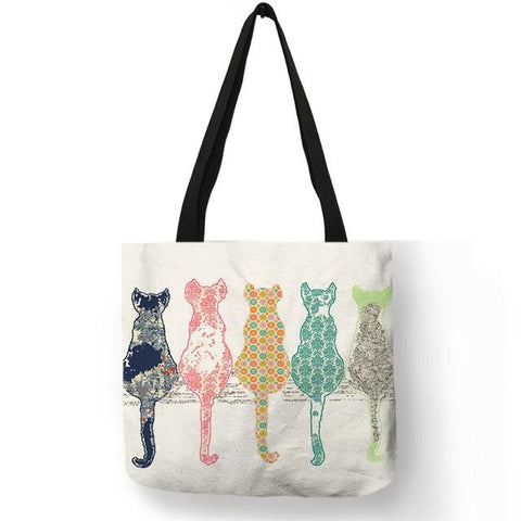 Cat Tote Bag <br> Multi-coloured cats - The Cat Paradise