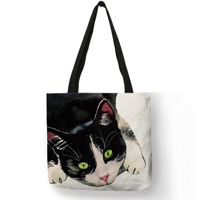 Cat Tote Bag <br> Black and white cat - The Cat Paradise