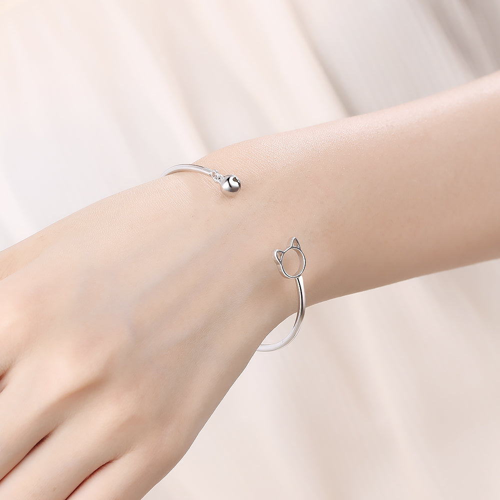 Silver Cat Bracelet <br> Cat Bell - The Cat Paradise