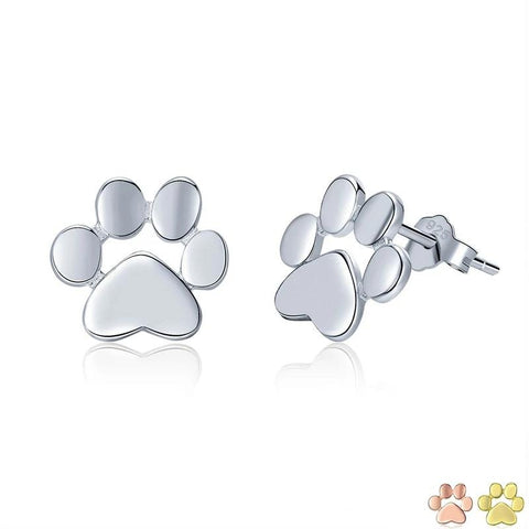 Silver Cat Paw Earrings
