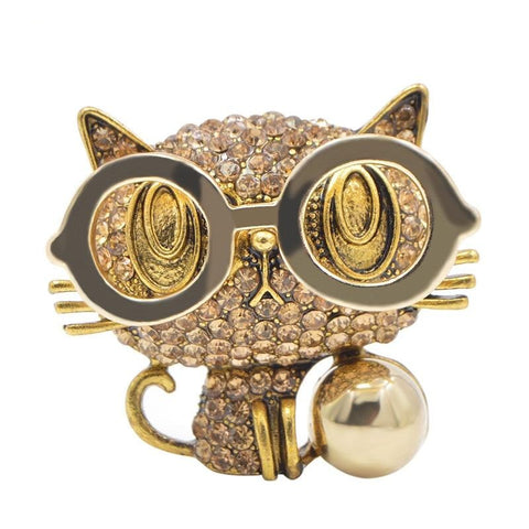 Cat Brooch - Nerd Cat - The Cat Paradise