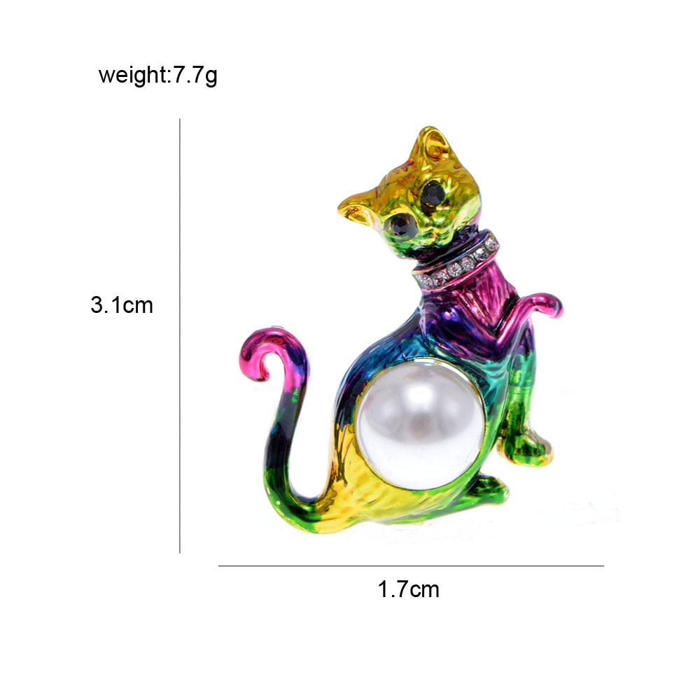 Cat Brooch - Colorful Cat - dimension