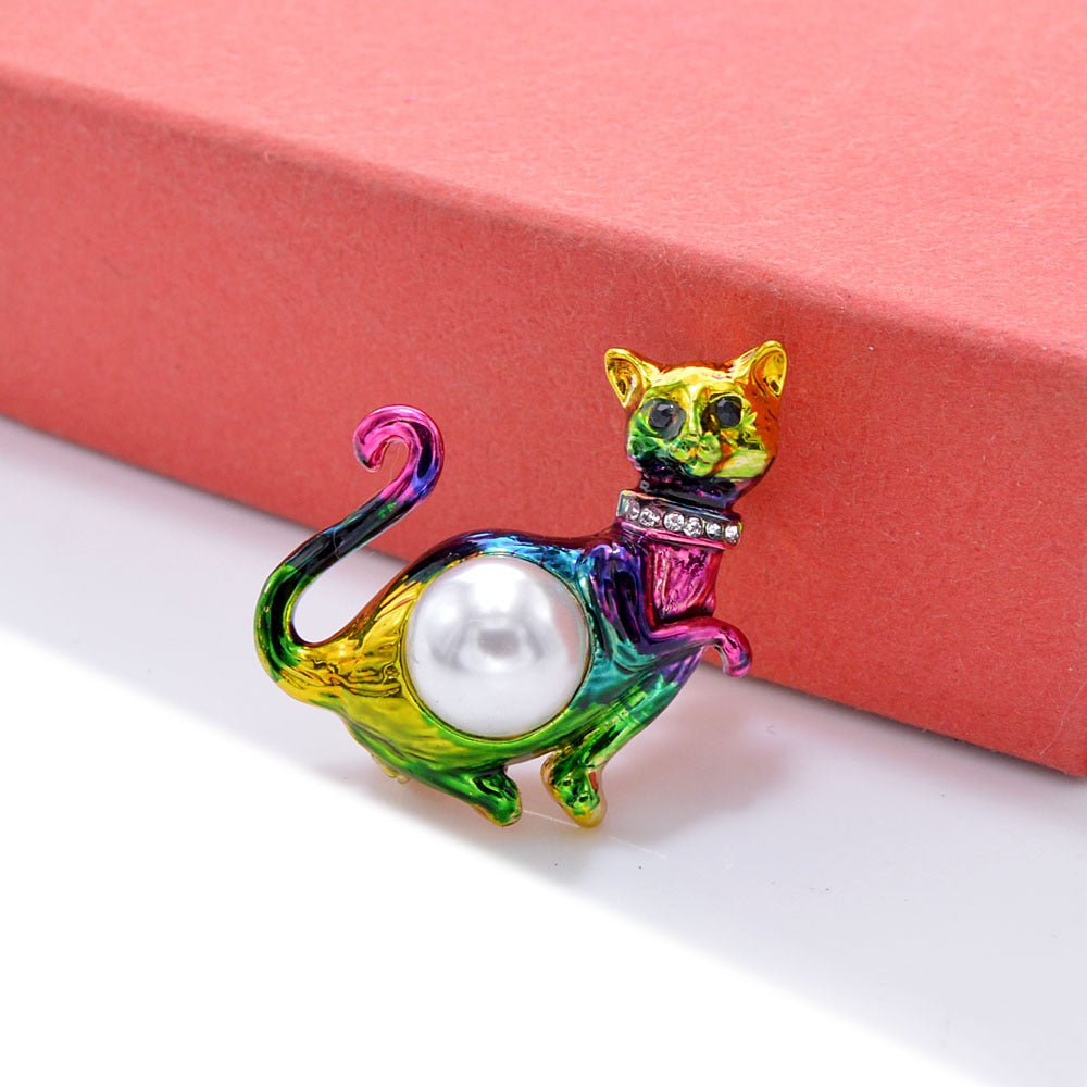 Cat Brooch <br> Colorful Cat