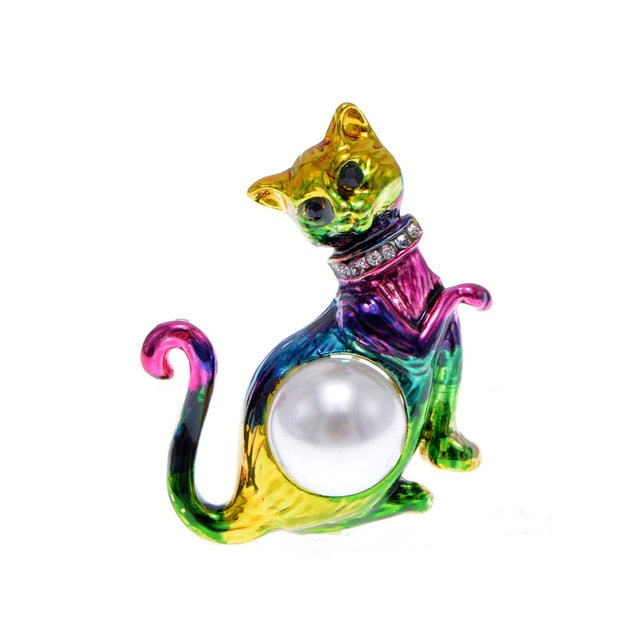 Cat Brooch - Colorful Cat - multicolor