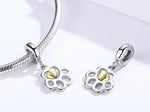 Silver Cat Charm <br> Cat Footprints - The Cat Paradise