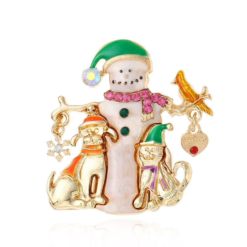 Cat Brooch - Christmas snowman - The Cat Paradise