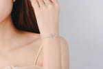 Silver Cat Bracelet <br> Cat with blue eye - The Cat Paradise