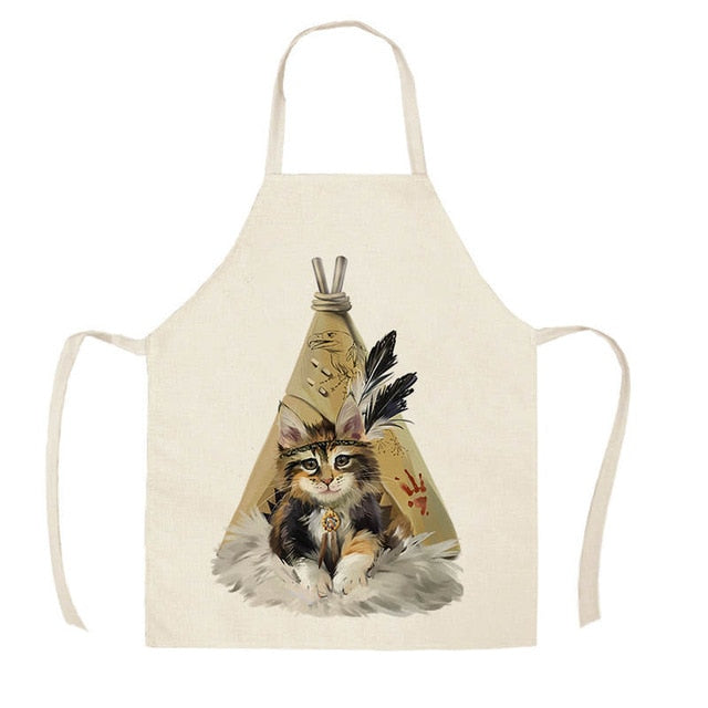 Cat Apron <br> Indian cat  & tepee - The Cat Paradise