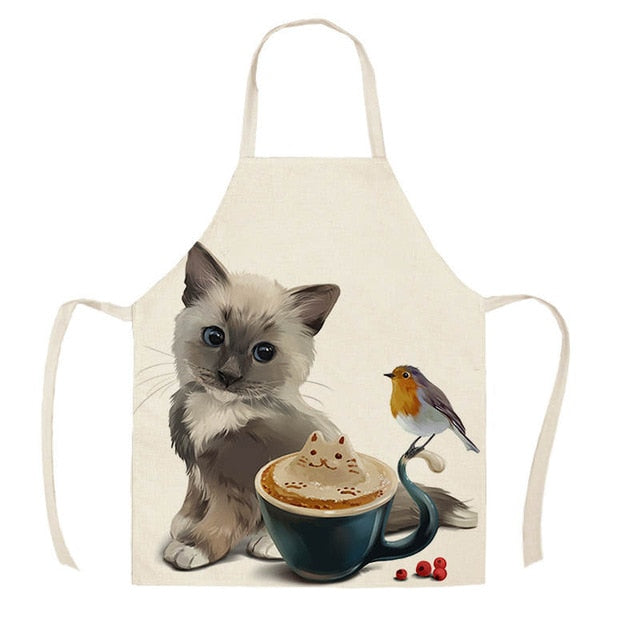 Cat Apron <br> Kitten and coffee - The Cat Paradise