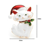 Cat Brooch - White or Black Christmas - dimension