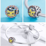 Silver Cat Charm <br> Yellow Cat - The Cat Paradise