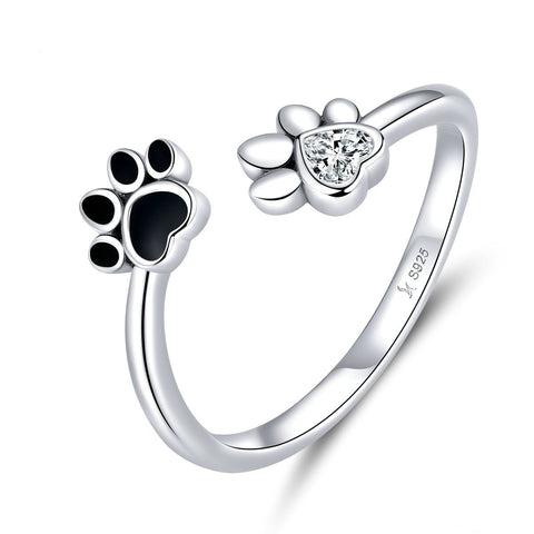 Silver Cat Ring <br> Cat Footprints - The Cat Paradise