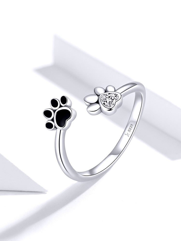 Silver Cat Ring <br> Cat Footprints - The Cat Paradise