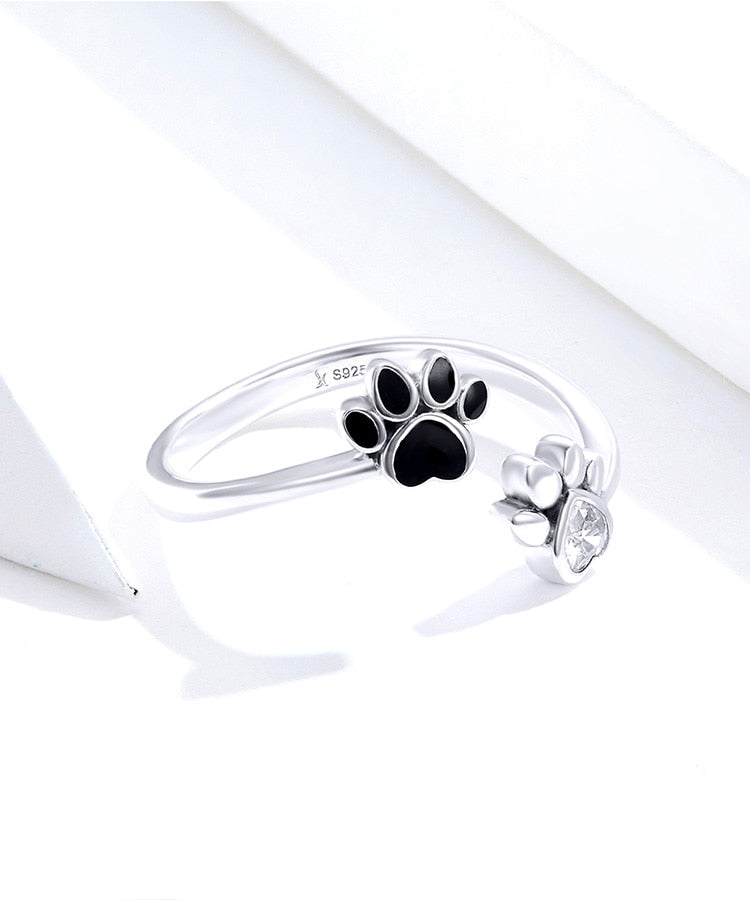 Silver Cat Ring <br> Cat Footprints - The Cat Paradise