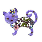 Cat Brooch - Cute Flowers Cat