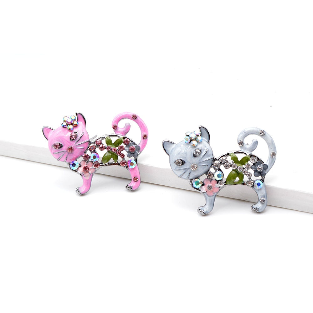 Cat Brooch <br> Cute Flowers Cat