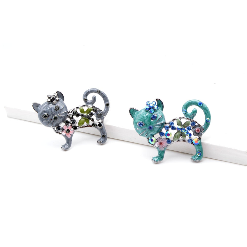 Cat Brooch <br> Cute Flowers Cat