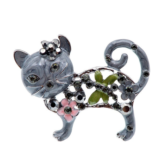 Cat Brooch <br> Cute Flowers Cat