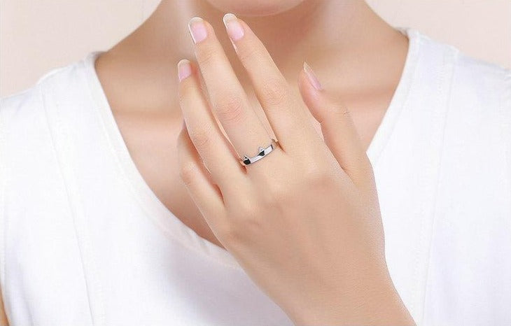 Silver Cat Ears Ring