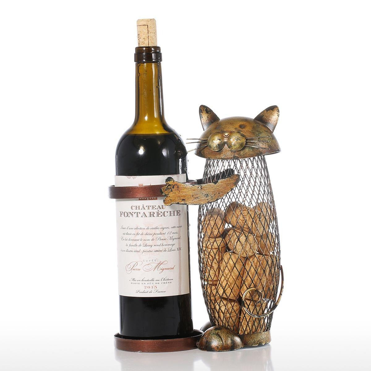 Cat Wine Bottle Holder <br> Cat Cork Container - The Cat Paradise