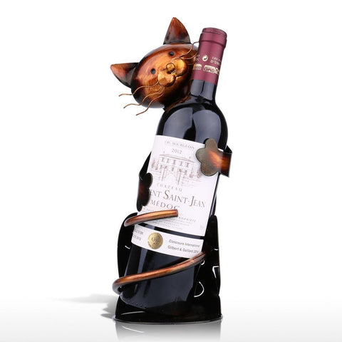 Cat Wine Bottle Holder <br> Metal cat - The Cat Paradise