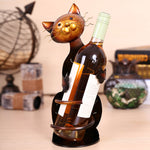 Cat Wine Bottle Holder <br> Metal cat - The Cat Paradise