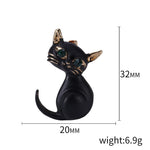 Cat Brooch - Black Kitten - Dimension