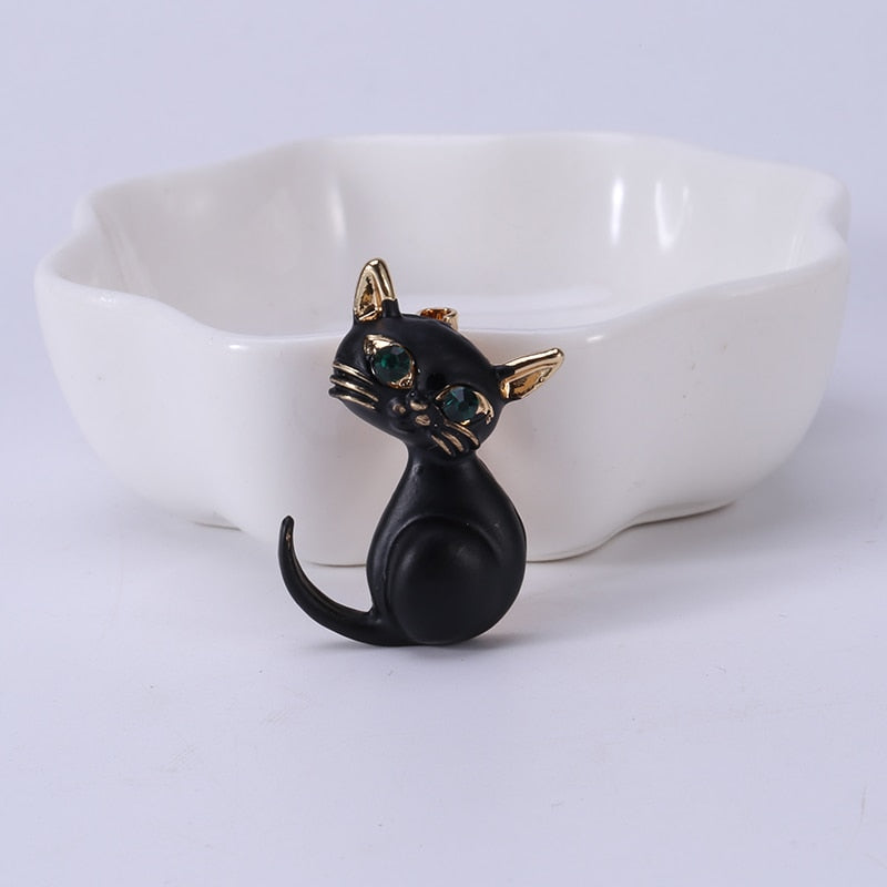 Cat Brooch <br> Black Kitten