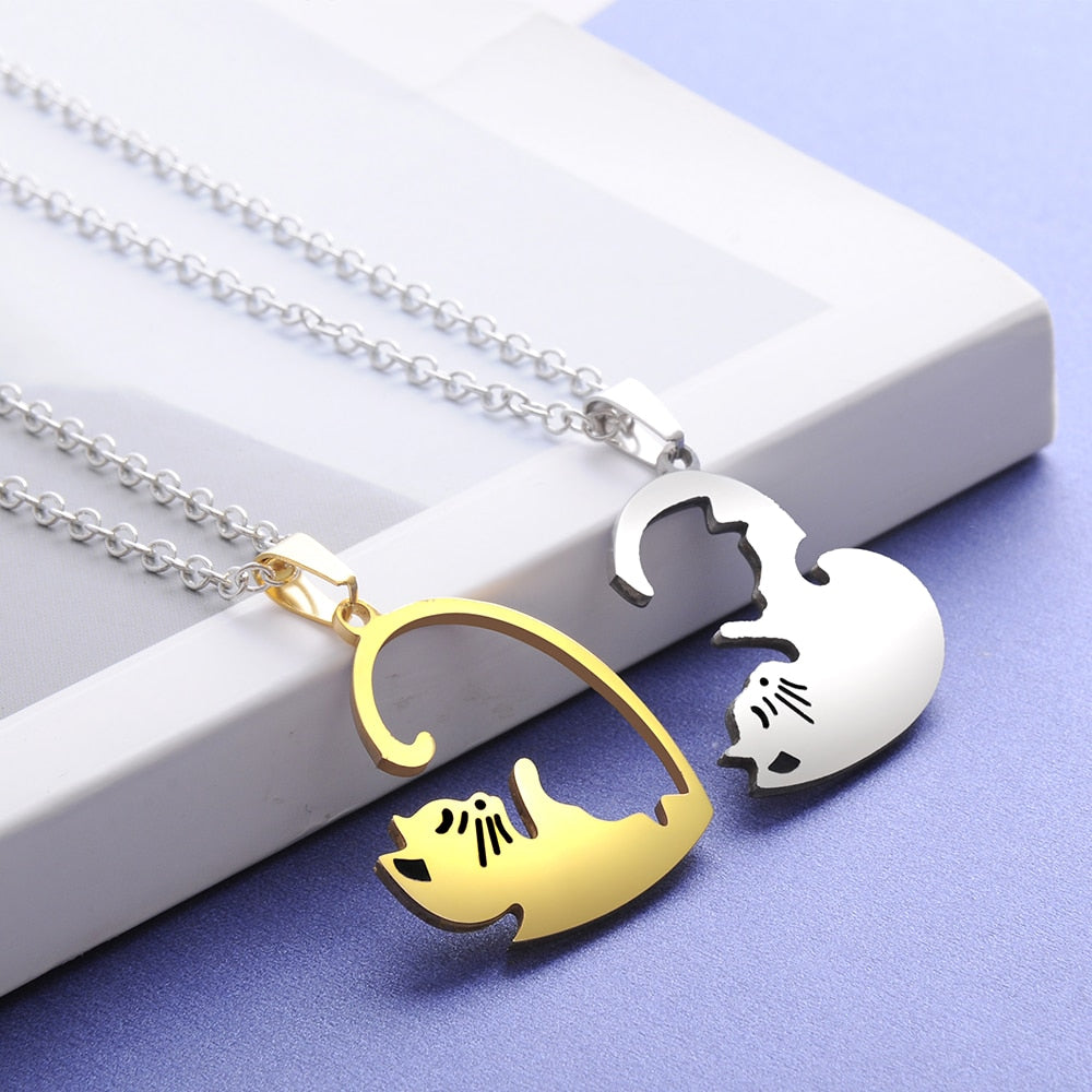 Yin Yang Cat Necklace <br> Cat Couple - The Cat Paradise