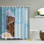 Cat Shower Curtain - Cat taking a bath