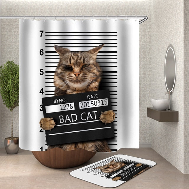 Bad Cat Shower Curtain