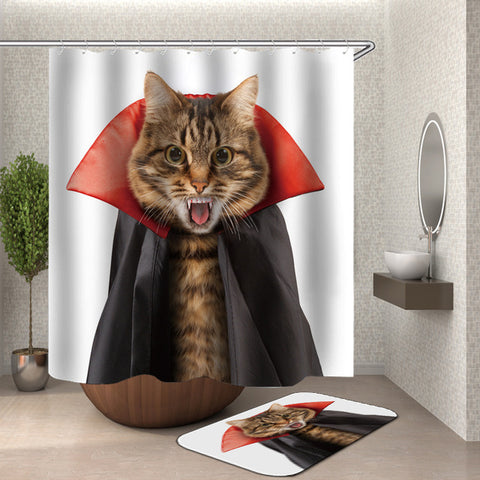 Vampire Cat Shower Curtain