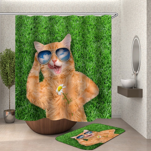 Relaxed Cat Shower Curtain