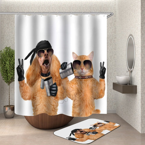 Cat and Dog Shower Curtain